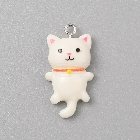 Opaque Resin Cat Pendants CRES-TAC0010-07D-1