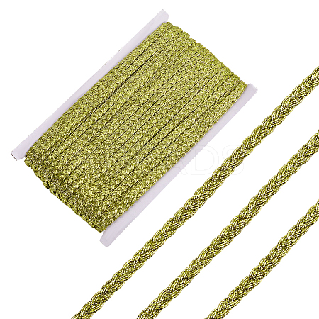 Metallic Polyester Braided Lace Trim OCOR-WH0108-20B-1