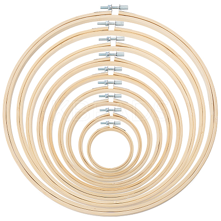 9Pcs 9 Styles Bamboo Embroidery Hoops DIY-GO0003-09-1