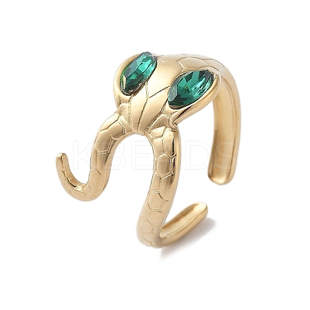 304 Stainless Steel Open Cuff Rings for Women RJEW-M020-06G-07-1