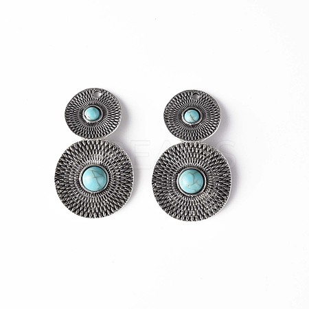 Synthetic Turquoise Pendants PALLOY-N157-035-1