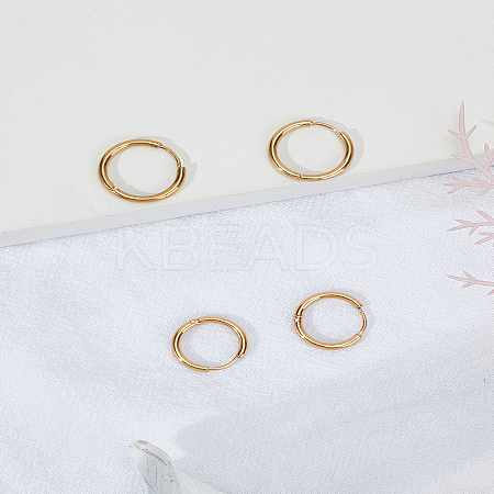 2Pairs 2 Styles Ion Plating(IP) 304 Stainless Steel Hoop Earrings EJEW-LP0012-16-1