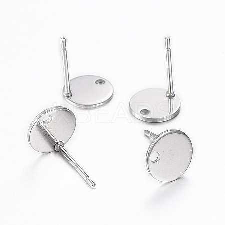 Non-Tarnish 201 Stainless Steel Stud Earring Findings LS-STAS-K154-64P-1