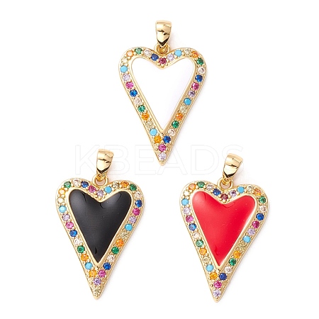 Brass Micro Pave Colorful Cubic Zirconia Pendants ZIRC-Z019-45-NR-1