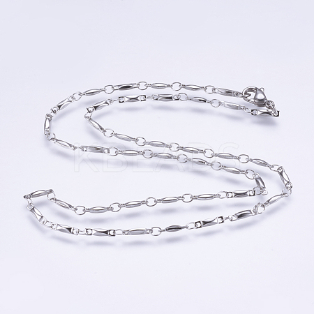 304 Stainless Steel Chain Necklaces X-STAS-P164-08P-1