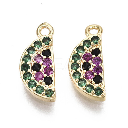 Brass Micro Cubic Zirconia Charms X-KK-N231-154-NF-1