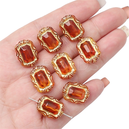 Imitation Amber Transparent Acrylic Beads X-MACR-D071-02H-1