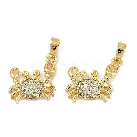 Brass Micro Pave Cubic Zirconia Pendants KK-F908-04G-1