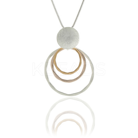 Alloy Triple Circle Pendant Necklaces for Women FS-WG499F1-02-1