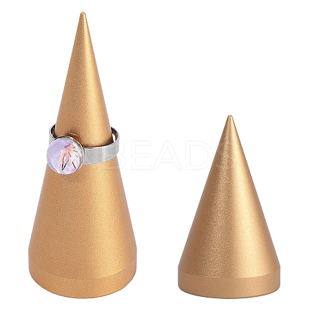 2Pcs 2 Styles Alloy Ring Display Stands RDIS-BBC0001-01G-1