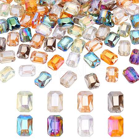 104pcs 8 Colors Electroplate Transparent Glass Beads Strands EGLA-PH0001-55-1
