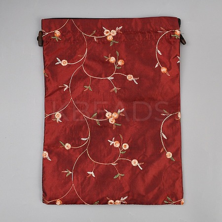 Embroidery Flower Burlap Packing Pouches Drawstring Bags ABAG-WH0048-39C-1