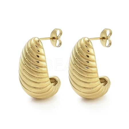 Ion Plating(IP) 304 Stainless Steel Stud Earrings for Women EJEW-N054-35G-1