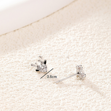 925 Silver Zircon Deer Stud Earrings Fashionable and Delicate Women's Jewelry GO2472-1