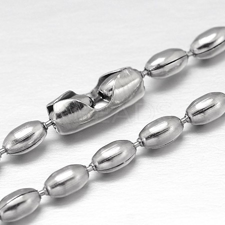 Tarnish Resistant 304 Stainless Steel Ball Chain Necklaces CHS-O006-C-2.4mm-1