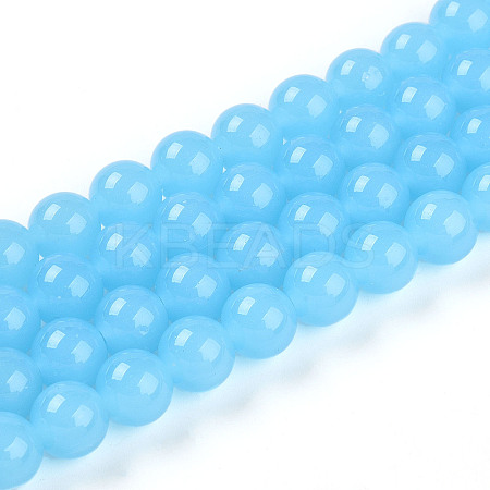 Imitation Jade Glass Beads Strands GLAA-T032-J10mm-04-1