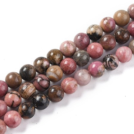 Natural Rhodonite Beads Strands G-Z002-01-6mm-1