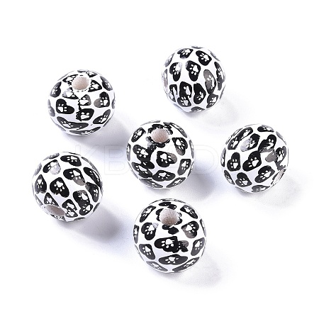 Printed Wood Beads WOOD-C017-01A-1