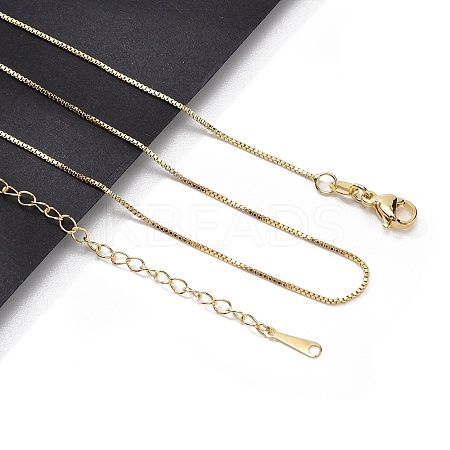 Brass Box Chain Necklaces for Women NJEW-G160-17G-1