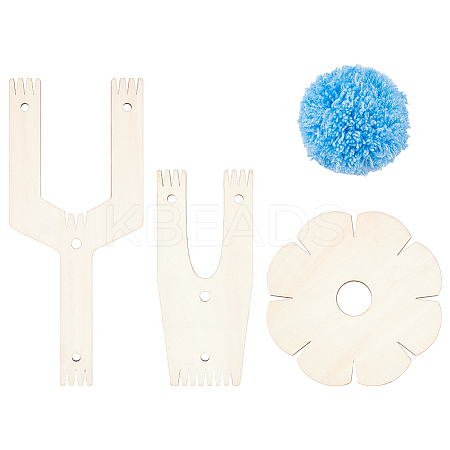 Wood Pom Pom Maker Kit WOOD-WH0050-008-1
