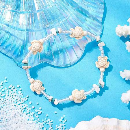 Summer Beach Turtle Anklets AJEW-AN00673-1