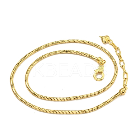 Rack Plating Brass Round Snake Chain Necklaces for Women NJEW-C059-27G-1