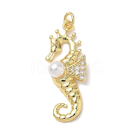 Brass Cubic Zirconia Pendants KK-L253-26G-02-1