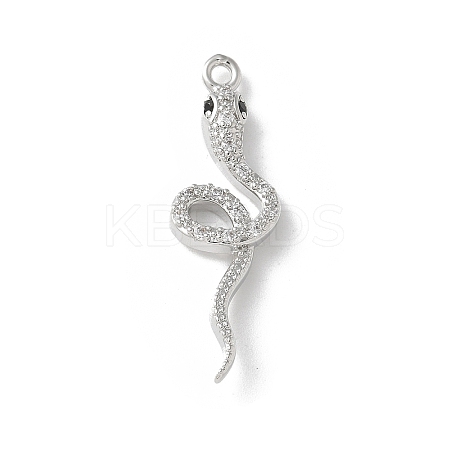 Brass Micro Pave Clear Cubic Zirconia Pendants KK-S505-03P-02-1