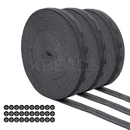 Flat Elastic Cord/Bands with Buttonhole OCOR-FG0001-02B-1