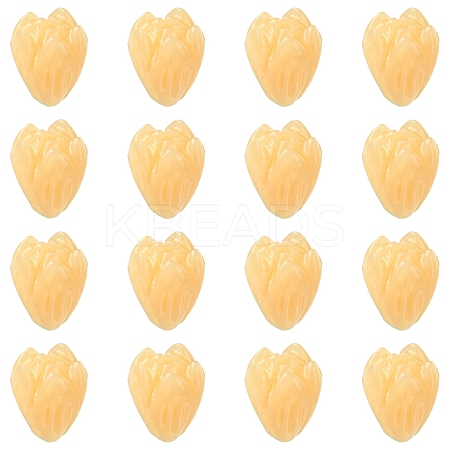 20Pcs Opaque Resin Flower Rose Beads RESI-YW0004-99F-1