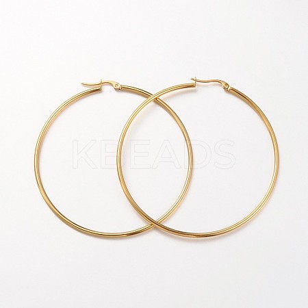 304 Stainless Steel Hoop Earrings EJEW-N0016-11G-L-1