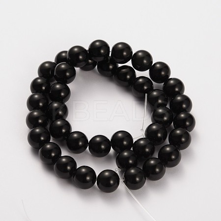 Natural Gemstone Obsidian Round Beads Strands X-G-O030-8mm-08-1