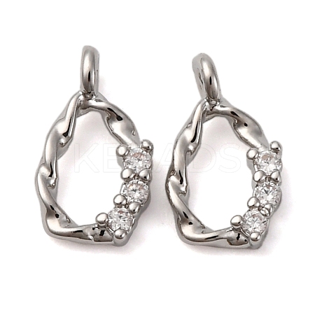 Brass Micro Pave Cubic Zirconia Pendants KK-P308-48P-1
