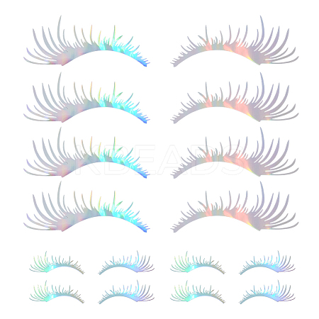 8 Pairs 2 Styles Eyelash Shape Waterproof PVC Picture Stickers DIY-HY0003-05C-1