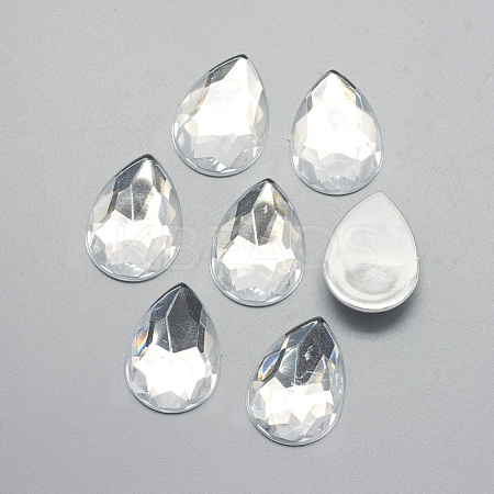 Acrylic Rhinestone Flat Back Cabochons GACR-Q010-10x14-16-1