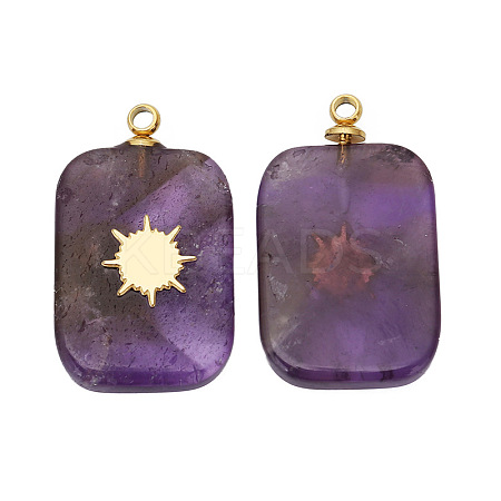 Natural Amethyst Pendants FIND-PW0015-01B-11-1