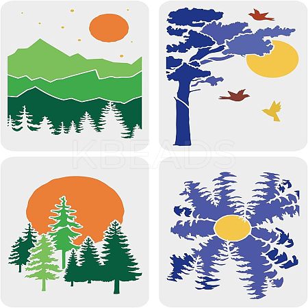 PET Hollow out Drawing Painting Stencils Sets for Kids Teen Boys Girls DIY-WH0172-833-1