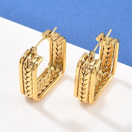 304 Stainless Steel Square Hoop Earrings EJEW-I320-27G-01-1