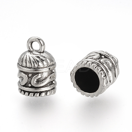 Tibetan Style Alloy Cord Ends TIBE-Q075-02AS-LF-1