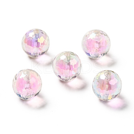 Two Tone UV Plating Rainbow Iridescent Acrylic Beads TACR-D010-03B-06-1