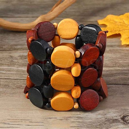 Bohemia & Ethnic Style Wood Stretch Bracelets for Women WG33998-06-1