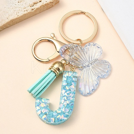 Resin & Acrylic & Faux Suede Tassel Keychain KEYC-YW00117-10-1