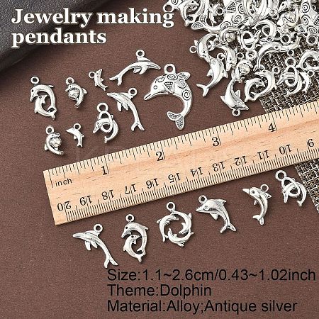 60Pcs 10 Styles Tibetan Style Alloy Pendants FIND-YW0006-46-1