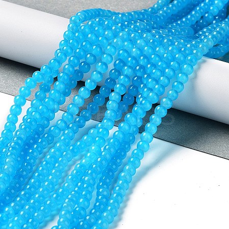 Baking Paint Imitation Jade Glass Round Bead Strands DGLA-Q021-4mm-13-1