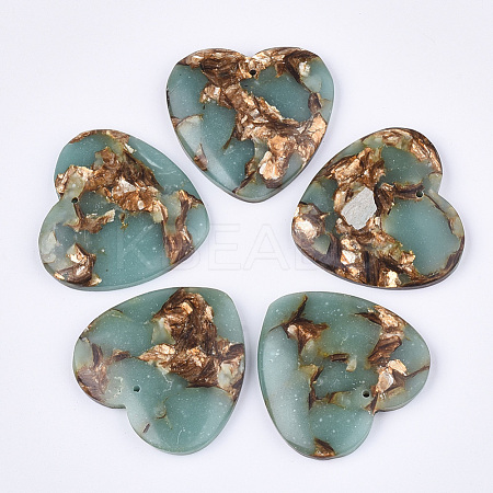 Assembled Natural Bronzite and Synthetic Aqua Terra Jasper Pendants G-S329-072-1