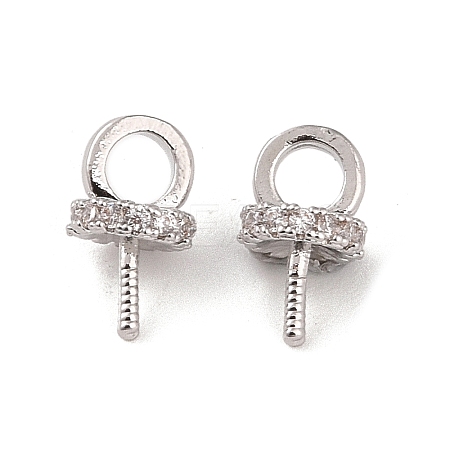 Brass with Cubic Zirconia Peg Bails KK-B087-13A-P-1