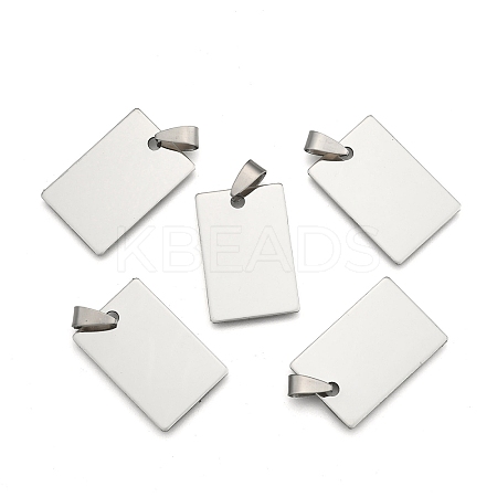201 Stainless Steel Rectangle Stamping Blank Tag Pendants STAS-YW0002-23-1