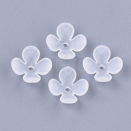 4-Petal Transparent Acrylic Bead Caps X-FACR-T001-09-1