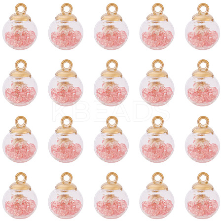 20Pcs Transparent Glass Globe Pendants GLAA-TA0003-57A-1