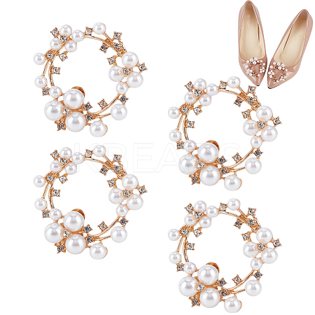 4Pcs Alloy Rhinestone Shoe Decorations FIND-GF0006-58-1